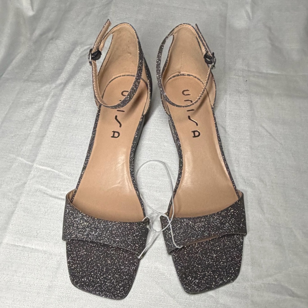 Unisa Glitter Wedge Heels – Silver